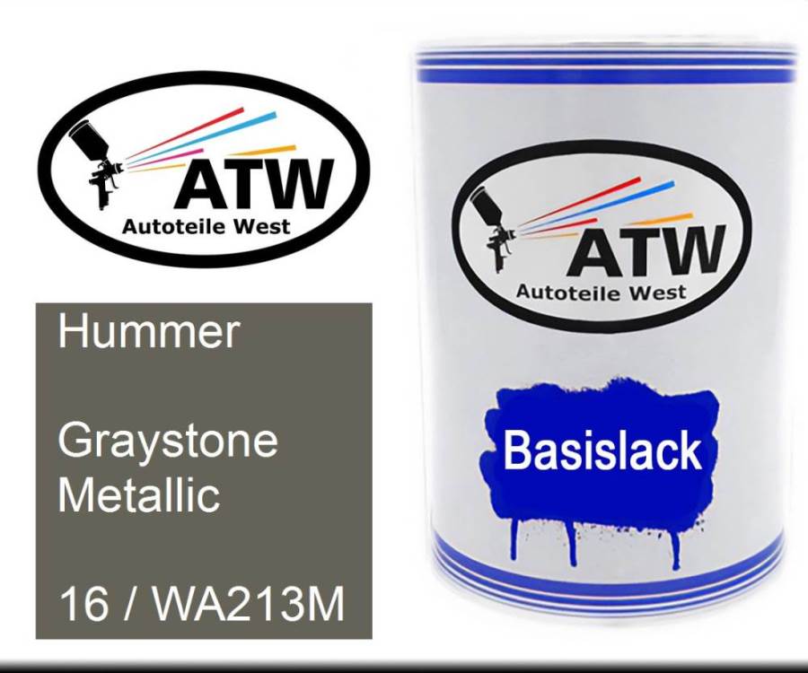 Hummer, Graystone Metallic, 16 / WA213M: 500ml Lackdose, von ATW Autoteile West.